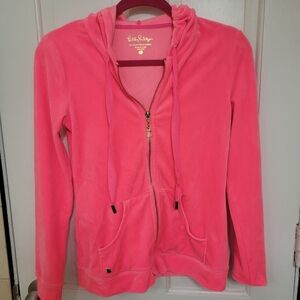 Lilly pulitzer Larina Velour full zip hoodie.